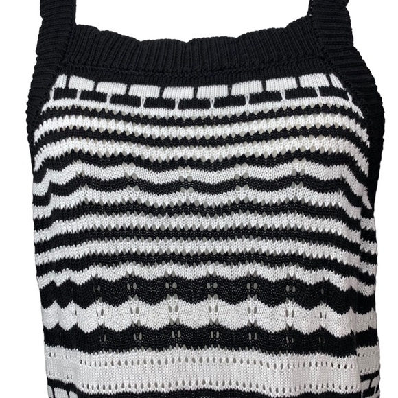 NEW Joie XL Crocheted Knit Midi/Maxi Dress Black White Fall Layering - Picture 7 of 10